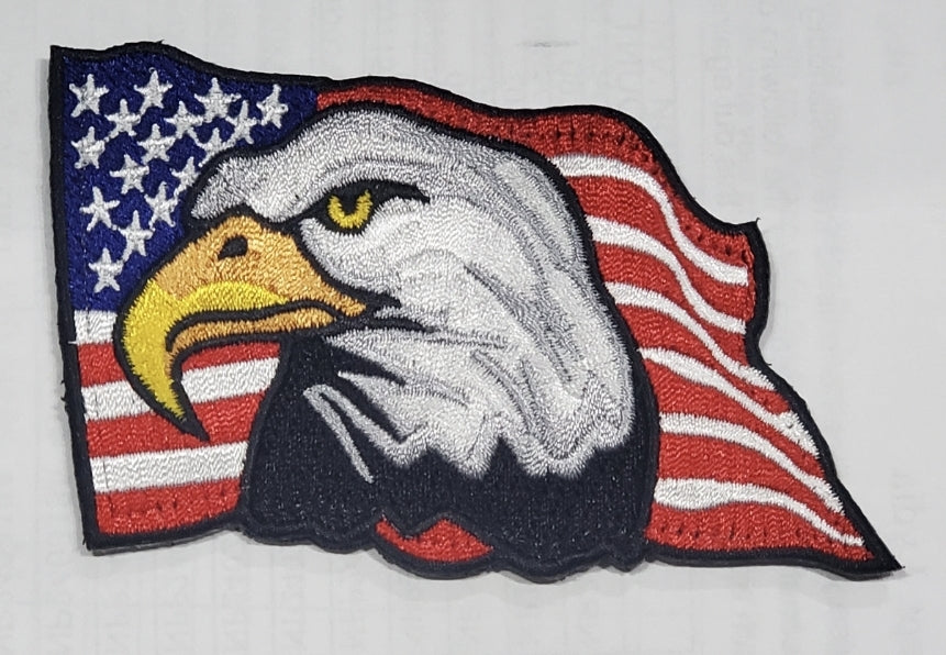 E354: US FLAG WAVY W/ EAGLE HEAD