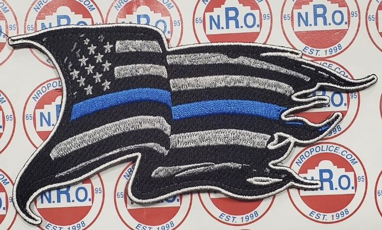 E009 - U.S. flag with blue line