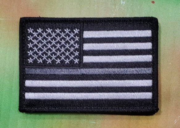 E349 US FLAG Gray Line