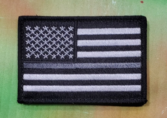 E349 US FLAG Gray Line